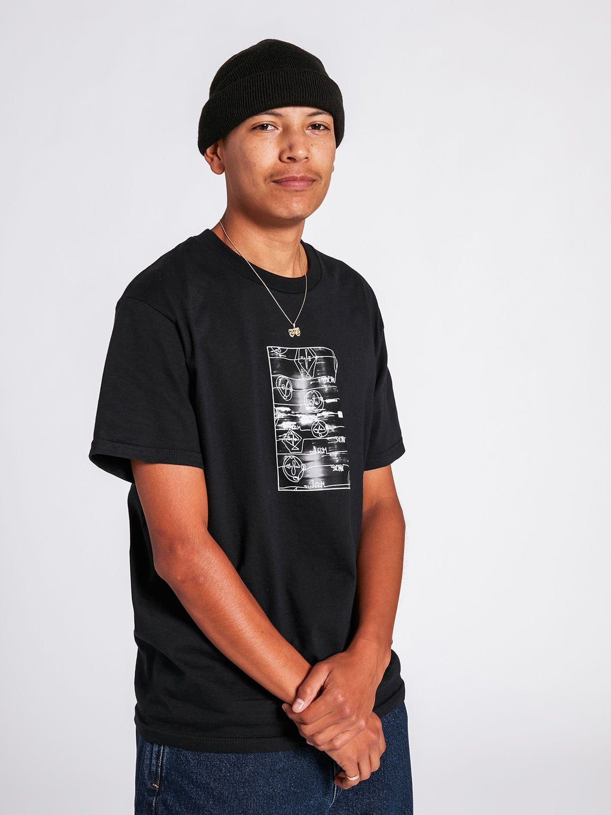 Volcom X Louie Lopez Tee Night Blur Black Skateboard T Shirt