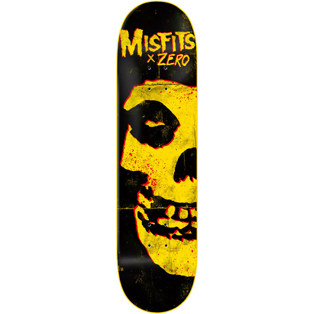 Zero Skateboard Deck X Misfits Fiend Skull Black Yellow 8 25 Limited Edition